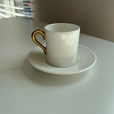 [без резерва] Кофейная пара для эспрессо. Англия, Coalport, 1980-е гг. 
Фарфор, позолота. 
Марка 