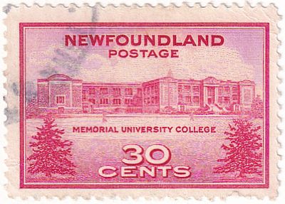 [Канада 1943] 1 марка &laquo;Мемориальный университет-колледж&raquo; из серии &laquo;Newfoundland Island&raquo;. Гашеная 