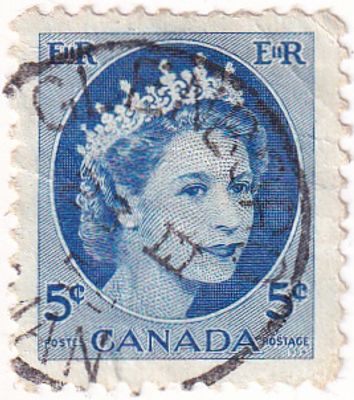 [Канада 1954] 1 марка &laquo;Королева Елизавета II&raquo; из серии &laquo;Queen Elizabeth II - 1954 - Wilding 