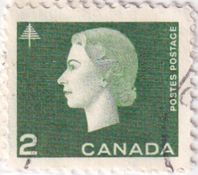 [Канада 1963] 2 марки &laquo;Королева Елизавета II и ель&raquo; из серии &laquo;Queen Elizabeth II - 1962-63 - 
