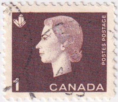 [Канада 1963] 1 марка &laquo;Королева Екатерина II и минералы&raquo; из серии &laquo;Queen Elizabeth II - 1962-63 