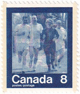 [Канада 1974] Марка с бегом трусцой из серии &laquo;Olympic Games, Montreal 1976 (2nd issue)&raquo;. Гашеная 