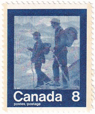 [Канада 1974] Марка с хайкингом из серии &laquo;Olympic Games, Montreal 1976 (2nd issue)&raquo;. Гашеная 
30 