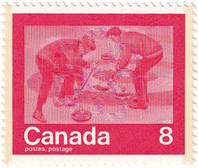 [Канада 1974] Марка с кёрлингом из серии &laquo;Olympic Games, Montreal 1976 (4th issue)&raquo;. Гашеная 
30 