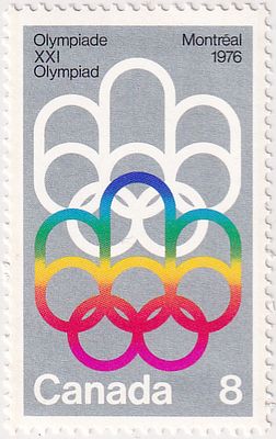 [Канада 1973] Марка с эмблемой Олимпийских игр из серии &laquo;Olympic Games, Montreal 1976 (1st issue)&raquo;. 