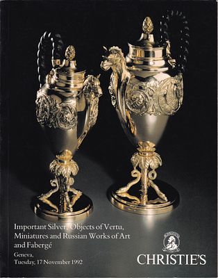 Каталог аукциона Christie’s, Женева, Шедевры серебра, предметы роскоши, миниатюры, русское 