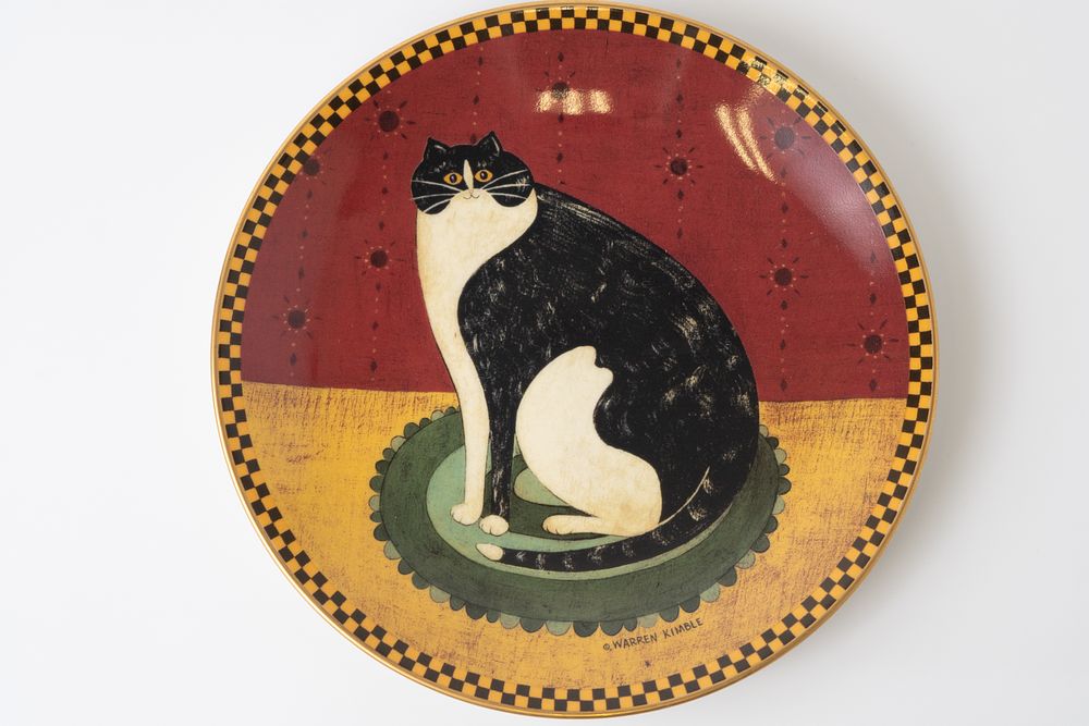 Коллекционная декоративная тарелка &laquo;Счастливый кот&raquo; (Happy Cat) из серии &laquo;Warren Kimble Cat 