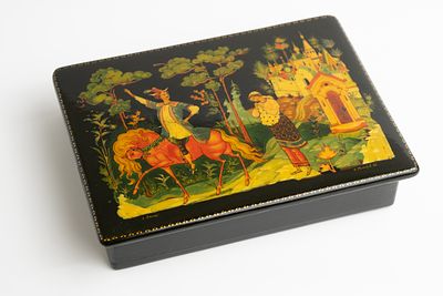 Голиков Николай Иванович (1924–2011) - Шкатулка &laquo;На Муромской дорожке&raquo;. СССР, п. Палех, 1992. 