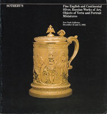 Каталог аукциона Sotheby's, Нью-Йорк, Английское и европейское серебро, русское 