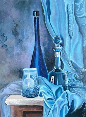 "Натюрморт с графином". Наталия Осадчук. Холст на подрамнике, масло. 
Размеры: 80 х 60 