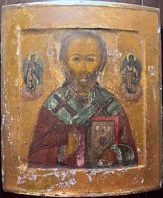 Икона "Николай Чудотворец с Никейским чудом". Конец XVII века, Центральные области Московской Руси.