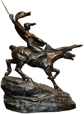 Бронзовая скульптура "Валькирия". Стефан Синдинг. Конец XIX - начало ХX века. Литье, патина. 