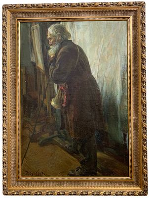 "Старик". По подписи F. Sytchkoff. Начало XX века. . Холст, масло. В левом нижнем углу авторская 