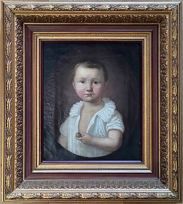 "Маленькая девочка с оливкой". Анри Леман. 1854 год. Холст на подрамнике, масло. 
Размеры: 47 х 