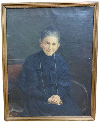 "Дама, сидящая в кресле". В. Пчелин. 1919 год. Масло, холст. В правом нижнем углу "В. Пчелин 