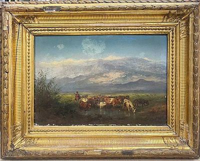 "Кавказский пейзаж". Константин Николаевич Филиппов. XIX век. Дерево, масло. 
Размеры: 46 х 36 