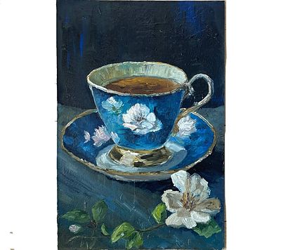 "Церемония". Неизвестный художник. Картон, масло. Размеры: 35.5 х 23.5 см. Состояние: следы 