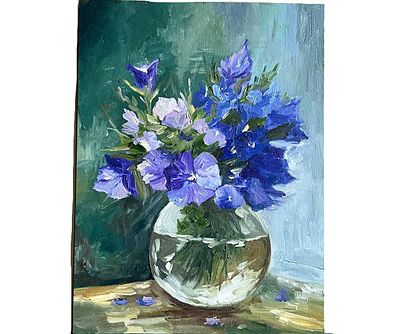 "Анютины глазки". Неизвестный художник. Холст на картоне, масло. 
Размеры: 40 х 30 см. 