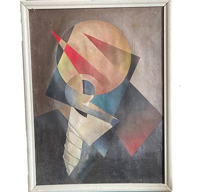 "Малый конструктивизм". Неизвестный художник. Холст на подрамнике, масло. 
Размеры: 48.5 х 64 