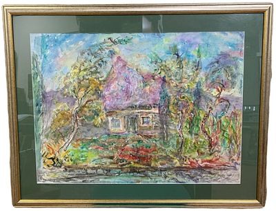 "Родной очаг". И.М. Зейтман. . Бумага, акварель. В левом углу авторская подпись. 
Размер: с 