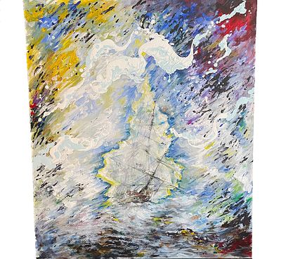 "Летучий голландец". David. Холст на подрамнике, масло, акрил, пастель. 
Размеры: 60 х 70 см. 