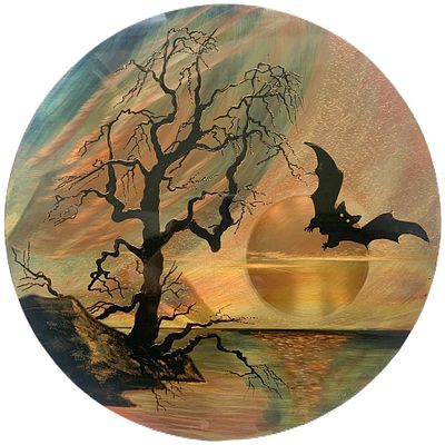 Моногравюра "Ночной полет". Белякова Людмила Анатольевна. . Медь, кислота, травление. Справа 