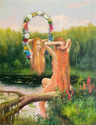 "Нимфа". Наталия Осадчук. Холст на подрамнике, масло. 
Размеры: 90 х 70 см. 
Наталия Осадчук - 