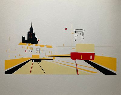 Шелкография &laquo;Moscow beat”. Пересечение ул. Яузский бульвар и Воронцово поле. 2017 год. Бумага 