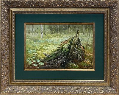 Из серии "Лесные истории". Алексей Аникин. 2024 год. Холст на картоне, масло. 
Размеры: 30 х 20 