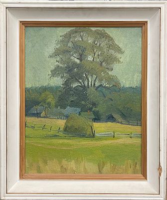 "Полдень". В.Бугров. Картон, масло. 
Размеры: 62 х 53 см. 
Состояние: следы времени. 
ИН-146.