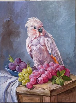 "Феникс". Неизвестный художник. Холст на подрамнике, масло. 
Размеры: 40 х 30 см. 
Состояние: 