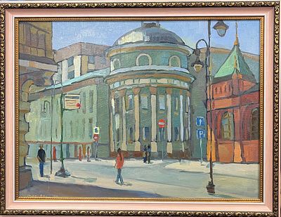 "Большая Дмитровка". Захарова Дария. Холст на подрамнике, масло. 
Размеры: 46 х 35 см. 