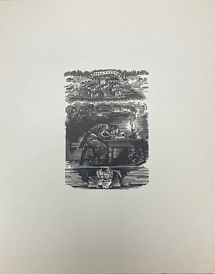 Ксилография "Город Глупов". Сергей Мочалов. Размеры: 28 х 22.5 см. 
Мочалов Сергей Михайлович 