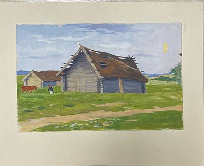 "К вечеру". М.А.Андреев. Бумага, акварель. 
Размеры: 25 х 20 см. 
Мануил Андреевич Андреев 