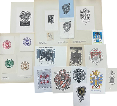 Экслибрисы. Геральдика. 28 штук. Состояние: следы времени. 
ИН-98.