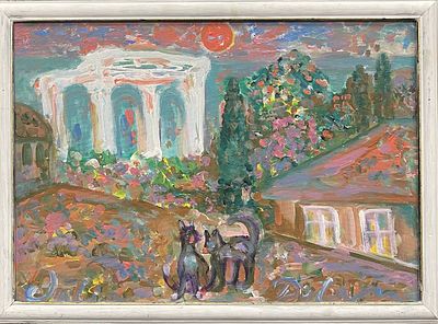 [Вторая волна русского авангарда] "Коты на крыше". Юлия Долгорукова. 2011 год. Холст на 