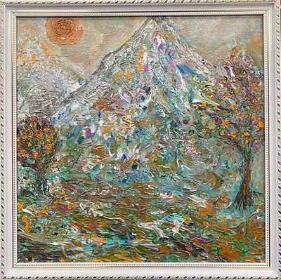 [Вторая волна русского авангарда] "Горный пейзаж". Юлия Долгорукова. 2025 год. Холст на 