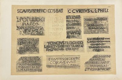 Литография. Собрание латинских надписей. Лист 75. 1862 год. Размеры: 57.5 х 38 см. 
Из альбома: 