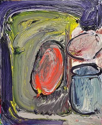 "Открытая и закрытая банка". Сева Бойцов. . Холст на подрамнике, масло 
Размеры: 31 х 40 см. 