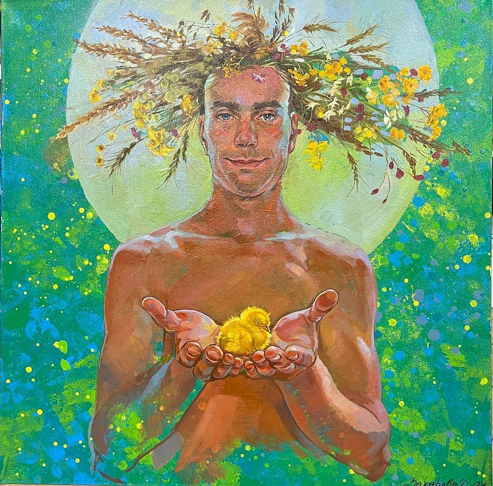 "Жизнь, как чудо". Захарова Дария. Холст на подрамнике, масло, акрил. 
Размеры: 80х80 см. 