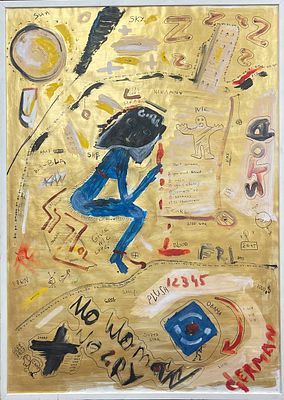 "No woman no cry". Николай Евгеньевич Герман. Бумага, акрил, тушь. 
Размеры: 88 х 63 см. 