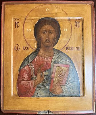 Икона "Спас Вседержитель". XVIII век. Дерево, левкас, темпера. 
Размеры: 31 х 27 см. 