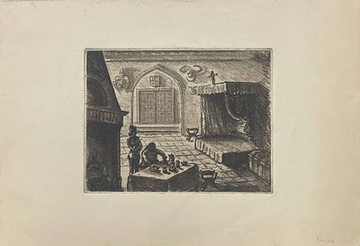 Офорт "Время ужина". Хигер Ефим Яковлевич. 1930-1940-е годы. Размеры: 34 х 23 см. 
Хигер Ефим 