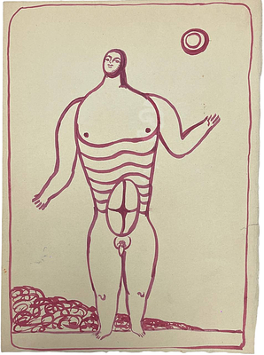 "Атлет". Михаил Шемякин [?]. Вторая половина ХХ века. Бумага, маркер. 
Размеры: 30 х 22 см. 