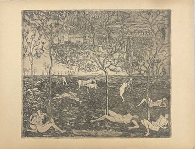 Офорт из серии "Впечатления от "Фауста". Мать". Оскар Ласке/Оskar Laske. Первая половина ХХ века. 