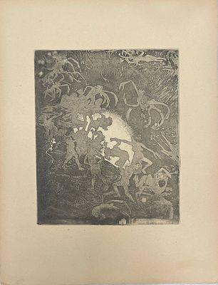 Офорт из серии "Впечатления от "Фауста" Ламии". Оскар Ласке/Оskar Laske. Первая половина ХХ века. 