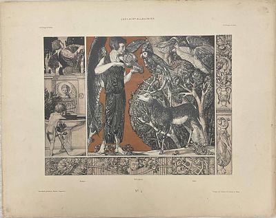 Цветная литография "Музыка" №2. Вена. 1895 по 1900 год. Размеры: 44 х 35 см. 
Из издания: 