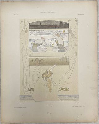 Цветная литография "Время работы" №79. Вена. 1895 по 1900 год. Размеры: 44 х 35 см. 
Из 