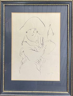 "В шляпе". Рустам Усманович Хамдамов. Бумага, графит. 
Размеры: 60 х 45.5 см. 
Рустам Усманович 