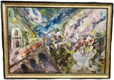 "Летящий". Из серии "Мастер и Маргарита". Юрпалов Владимир Вениаминович. 1991 год. . Холст 